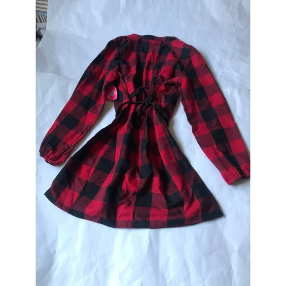 The Children’s Place Girls Shirt Dress Buffalo Plaid Size 5/6 - Picture 2 of 3